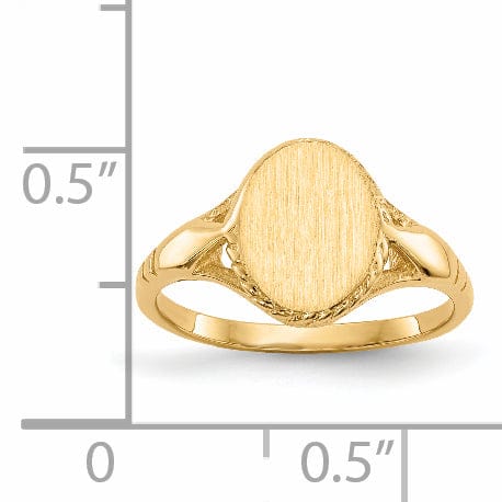 14k Yellow Gold Open Back Signet Ring