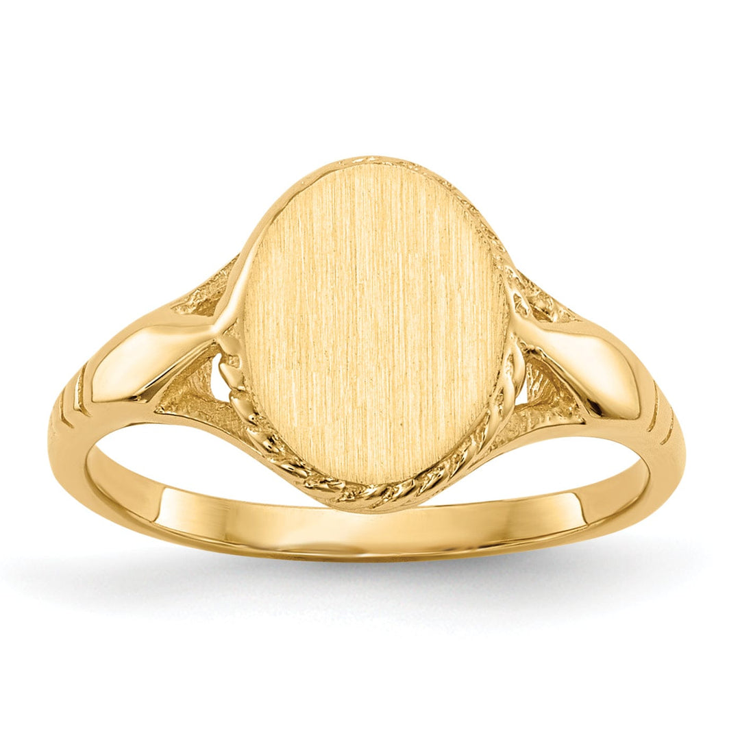 14k Yellow Gold Open Back Signet Ring