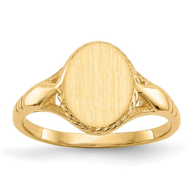 14k Yellow Gold Open Back Signet Ring at $ 213.81 only from Jewelryshopping.com