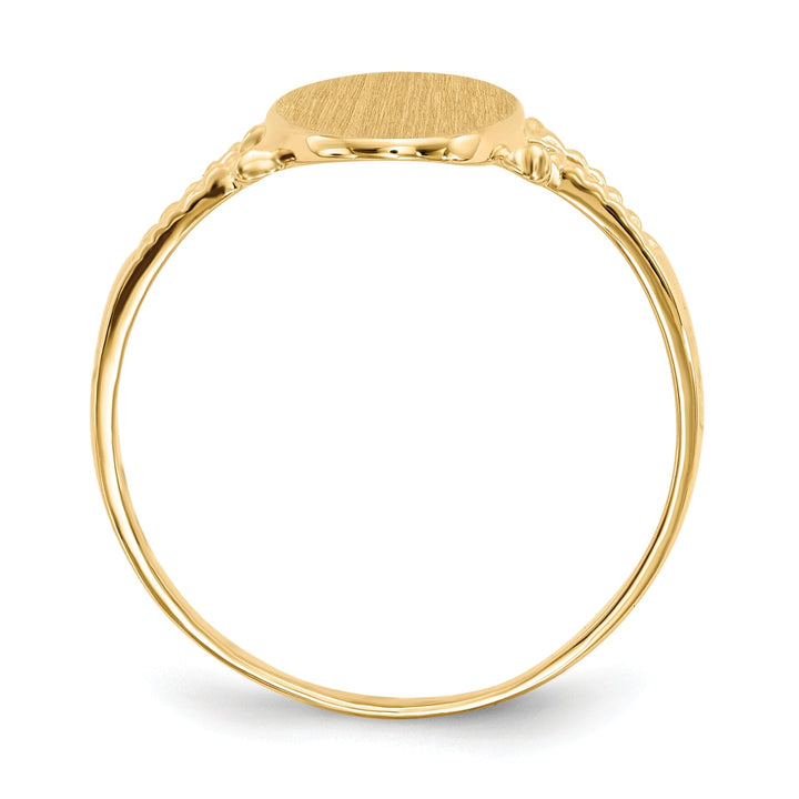 14k Yellow Gold Solid Back Signet Ring