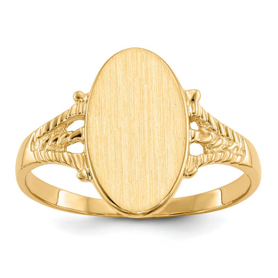 14k Yellow Gold Solid Back Signet Ring at $ 265.12 only from Jewelryshopping.com