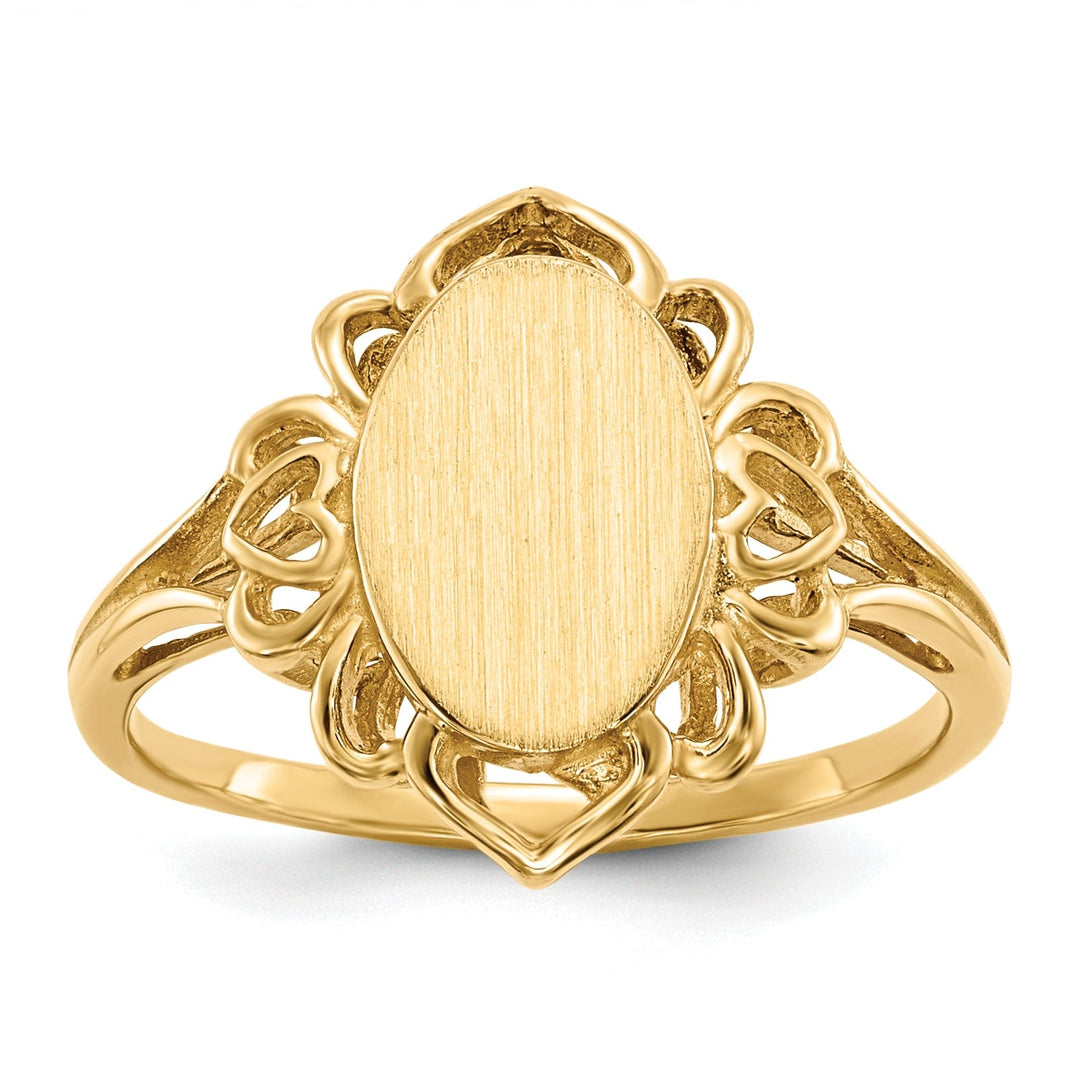 14k Yellow Gold Open Back Signet Ring