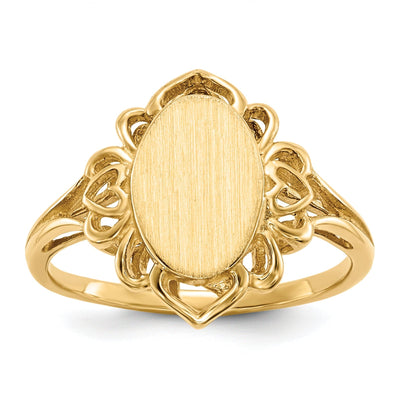 14k Yellow Gold Open Back Signet Ring at $ 237.32 only from Jewelryshopping.com