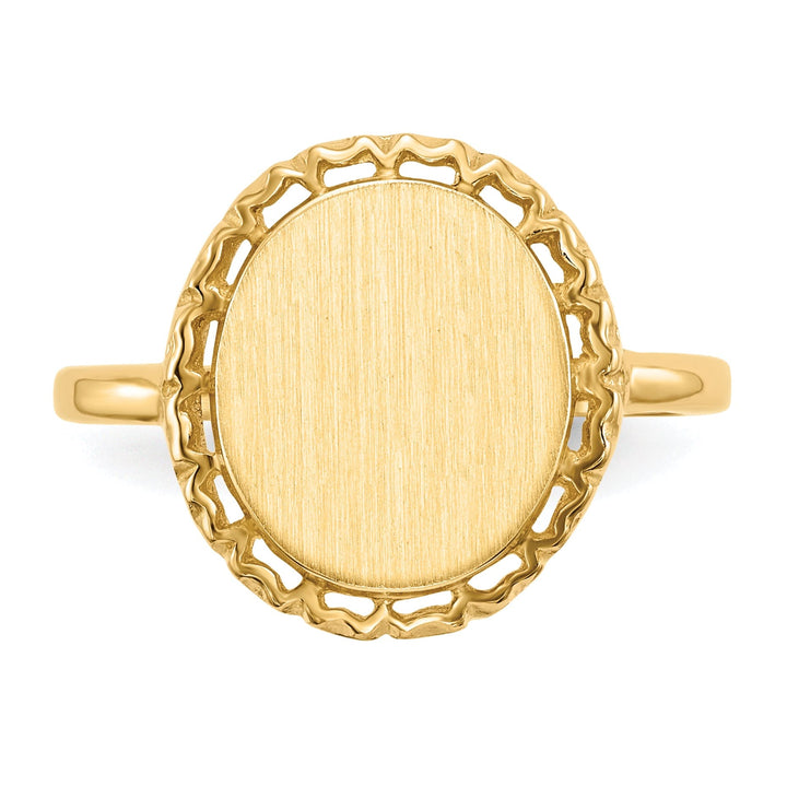14k Yellow Gold Open Back Signet Ring