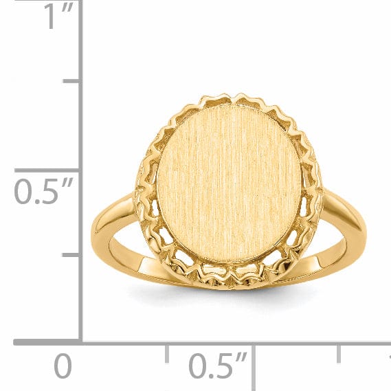 14k Yellow Gold Open Back Signet Ring