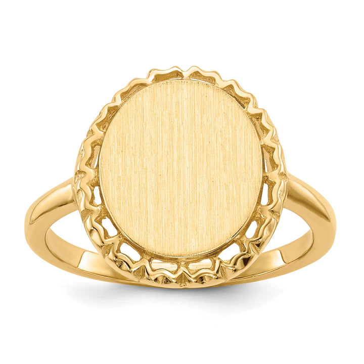 14k Yellow Gold Open Back Signet Ring