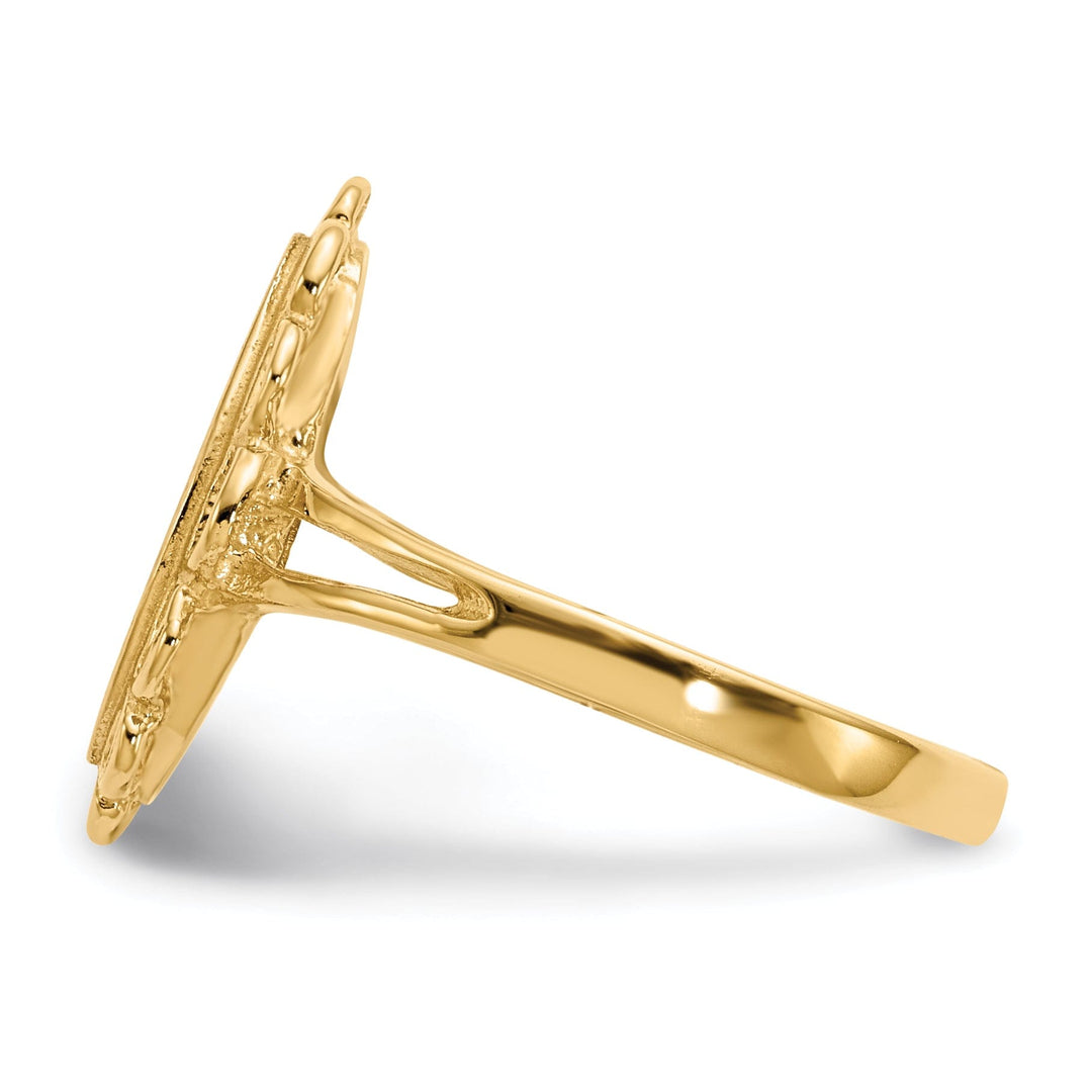 14k Yellow Gold Open Back Signet Ring