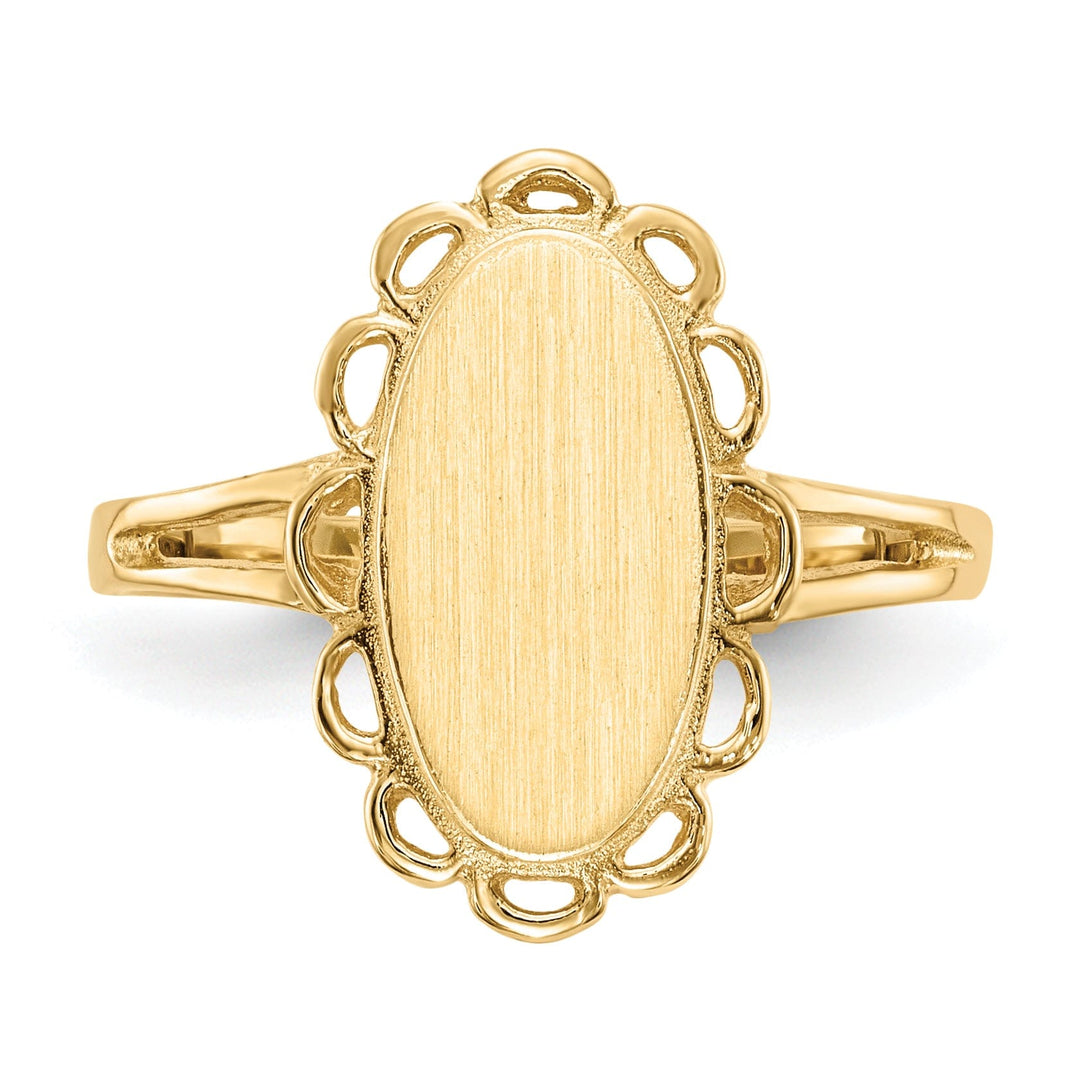 14k Yellow Gold Open Back Signet Ring