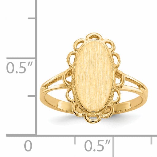 14k Yellow Gold Open Back Signet Ring