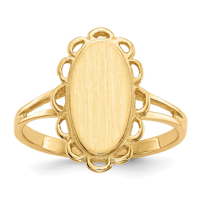 14k Yellow Gold Open Back Signet Ring at $ 237.23 only from Jewelryshopping.com