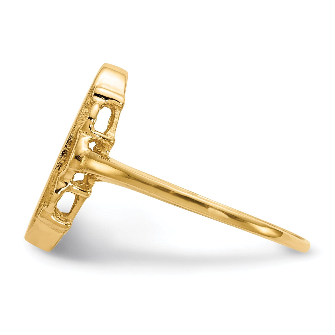 14k Yellow Gold Open Back Signet Ring