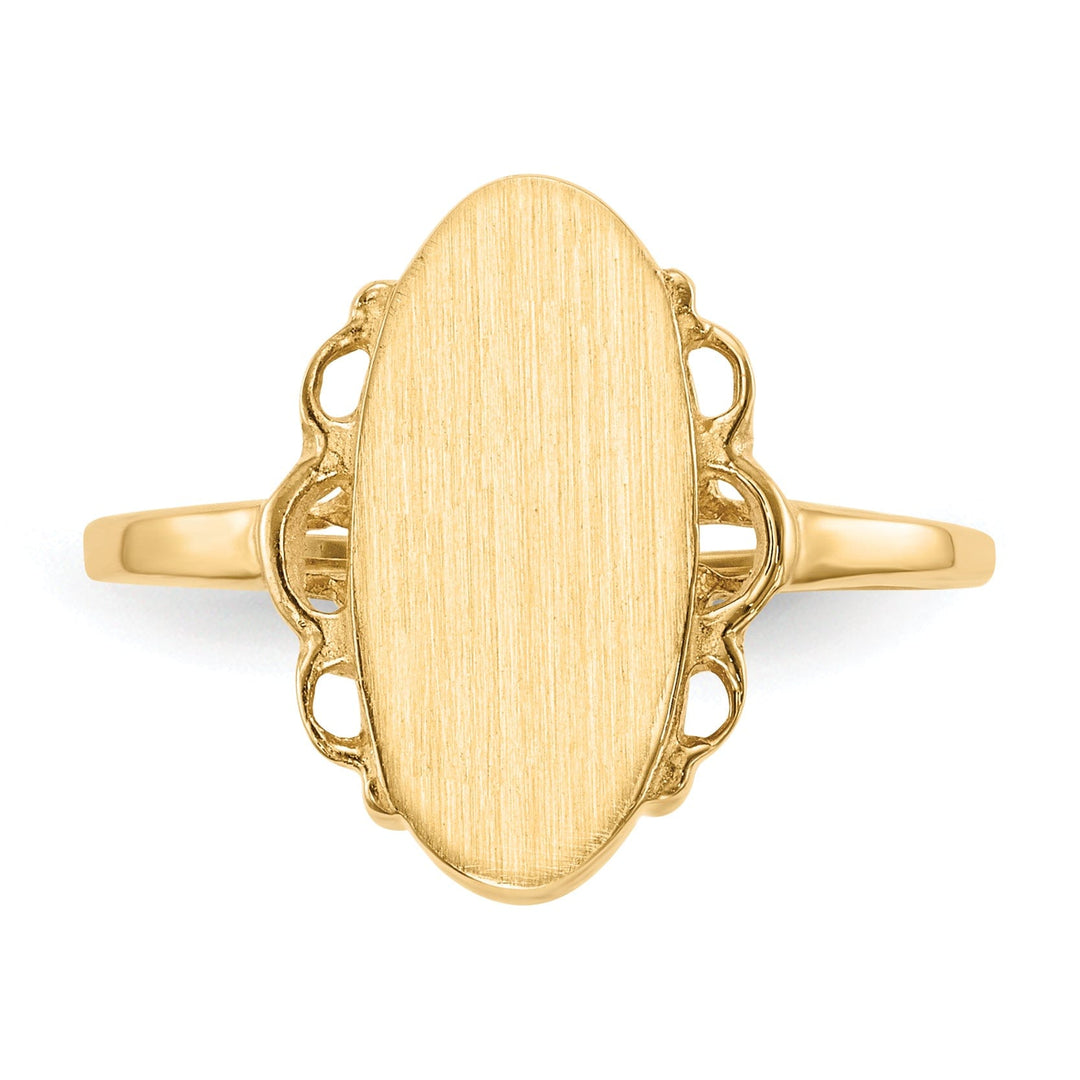 14k Yellow Gold Open Back Signet Ring