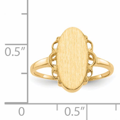 14k Yellow Gold Open Back Signet Ring