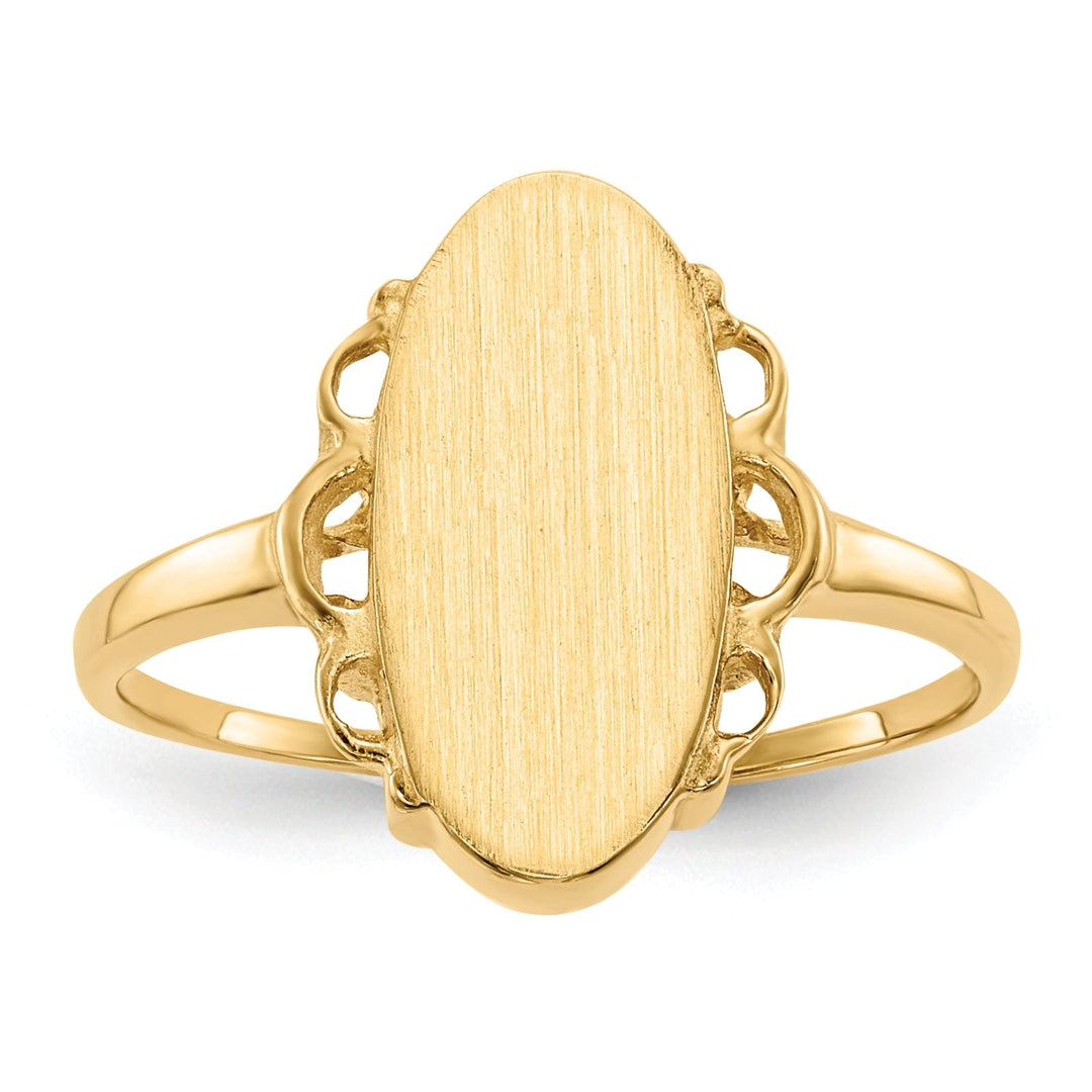 14k Yellow Gold Open Back Signet Ring