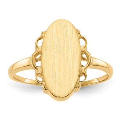 14k Yellow Gold Open Back Signet Ring at $ 179.21 only from Jewelryshopping.com