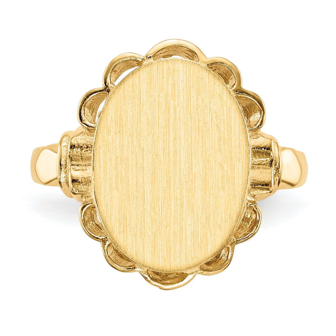 14k Yellow Gold Open Back Signet Ring