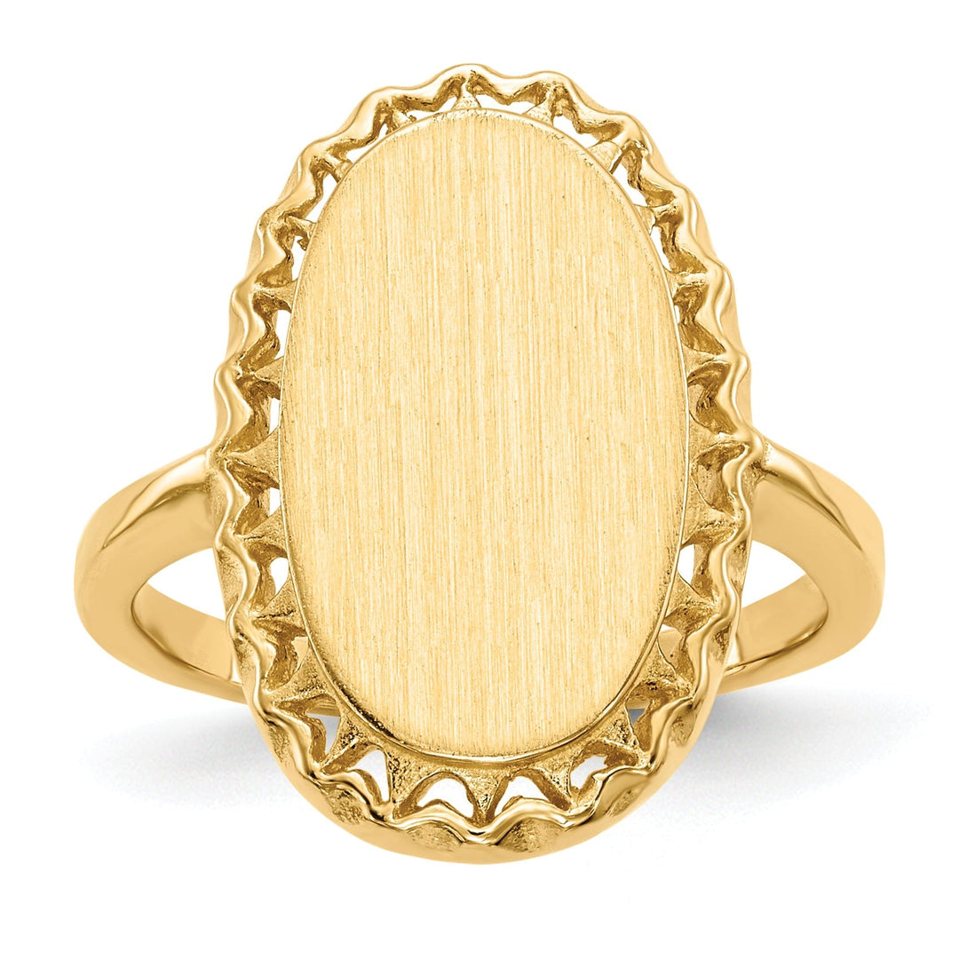 14k Yellow Gold Open Back Signet Ring