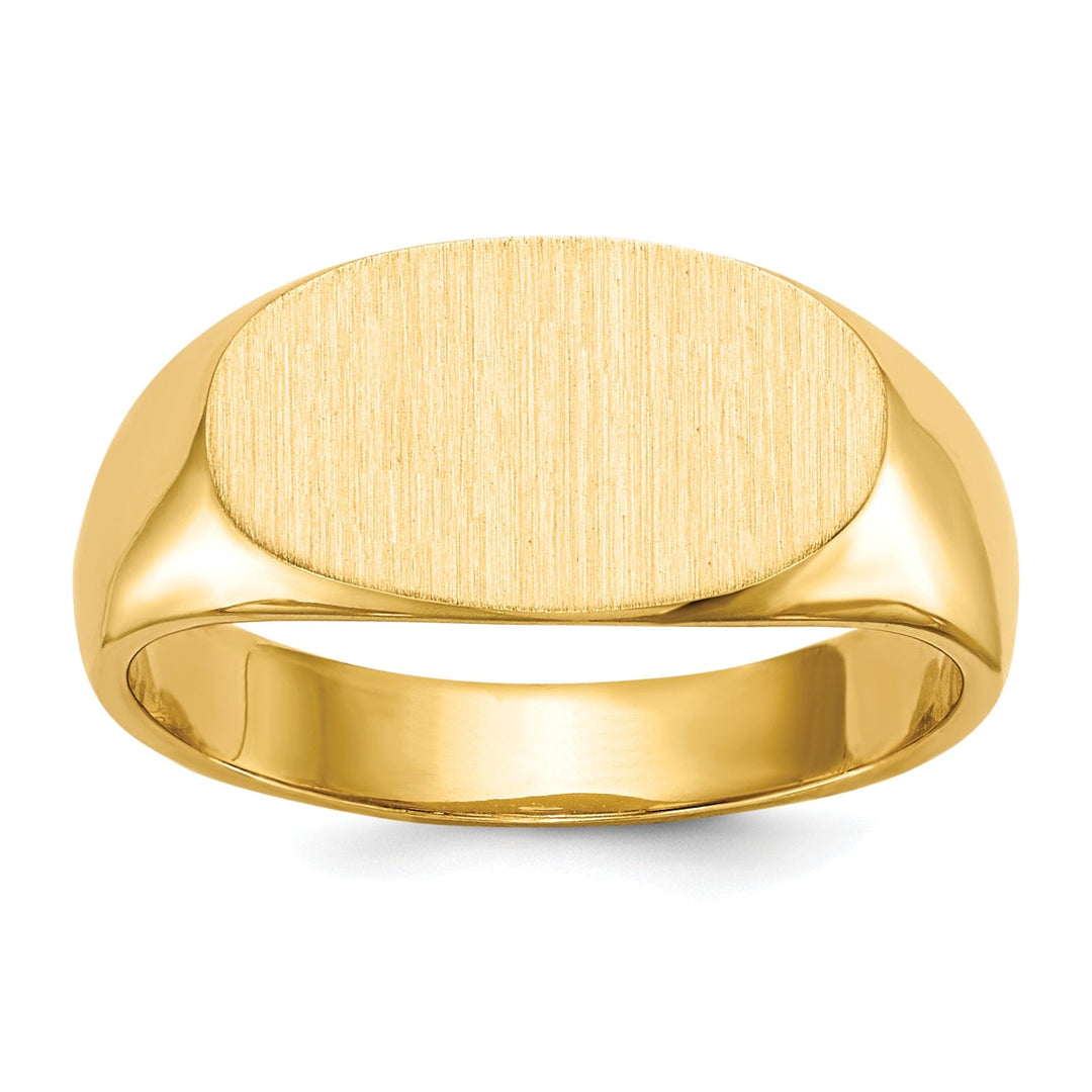 14k Yellow Gold Solid Back Signet Ring