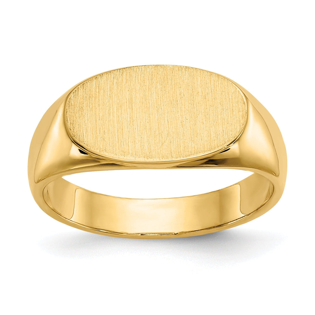 14k Yellow Gold Solid Back Signet Ring