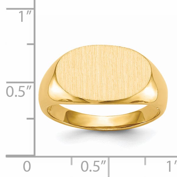 14k Yellow Gold Men's Open Back Signet Ring