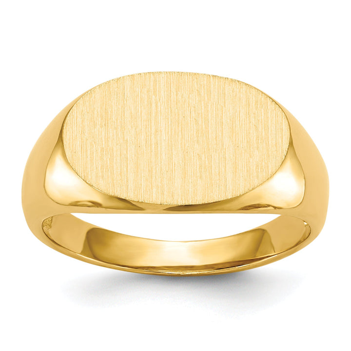 14k Yellow Gold Men's Open Back Signet Ring