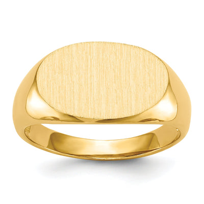14k Yellow Gold Men's Open Back Signet Ring at $ 341.9 only from Jewelryshopping.com
