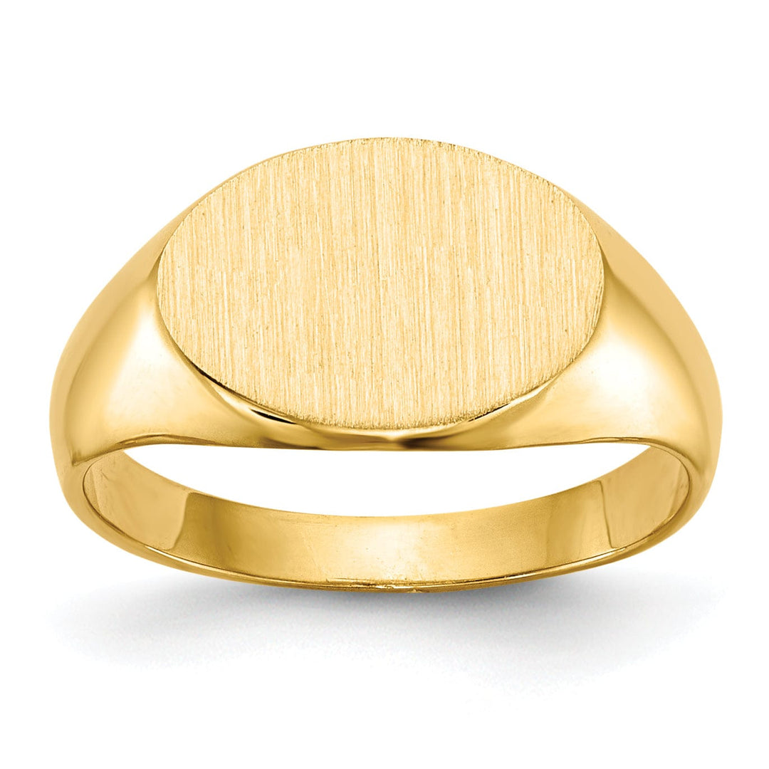 14k Yellow Gold Solid Back Signet Ring