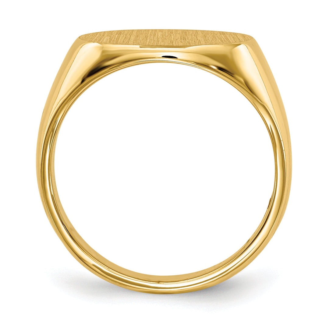 14k Yellow Gold Men's Solid Back Signet Ring