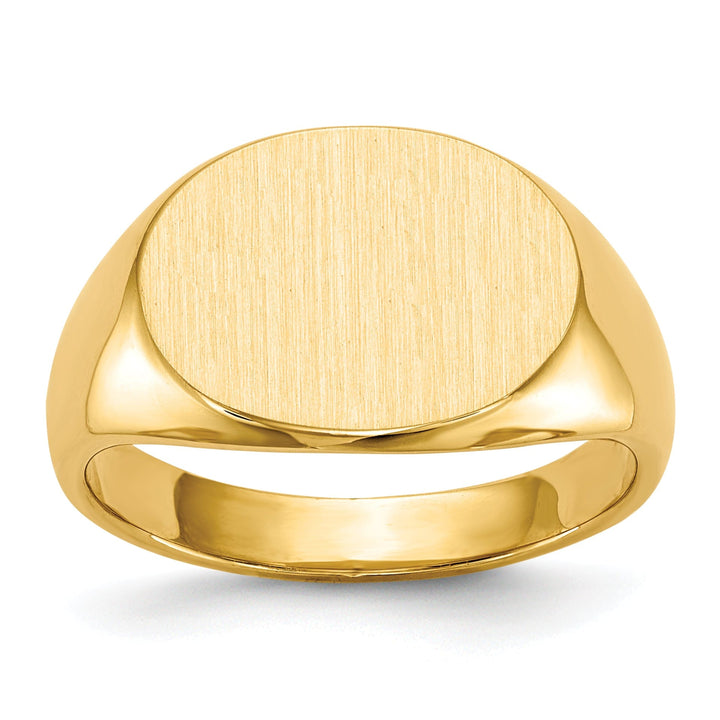 14k Yellow Gold Men's Solid Back Signet Ring