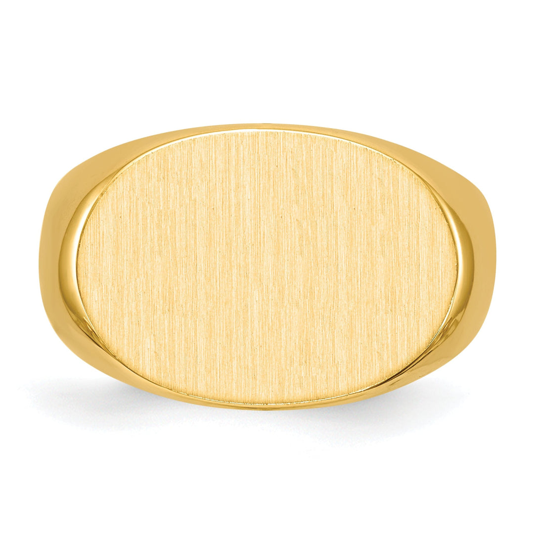 14k Yellow Gold Men's Solid Back Signet Ring