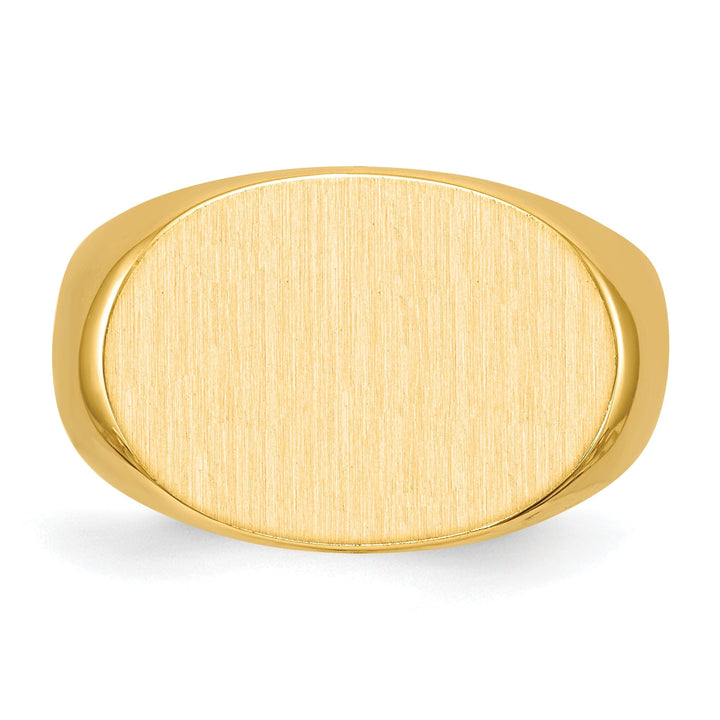 14k Yellow Gold Men's Solid Back Signet Ring
