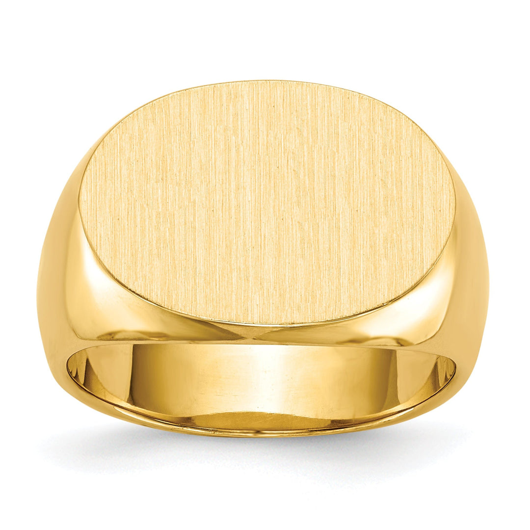 14k Yellow Gold Men's Solid Back Signet Ring