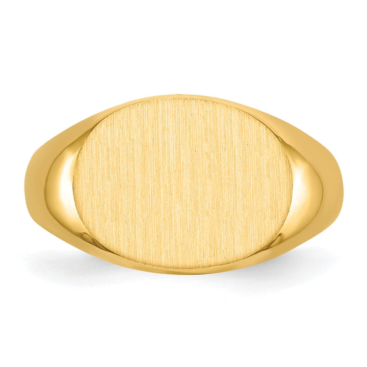 14k Yellow Gold Men's Open Back Signet Ring