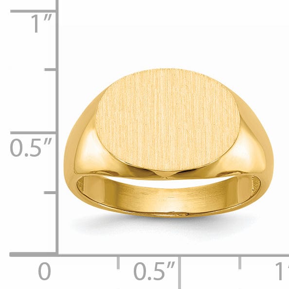 14k Yellow Gold Men's Open Back Signet Ring