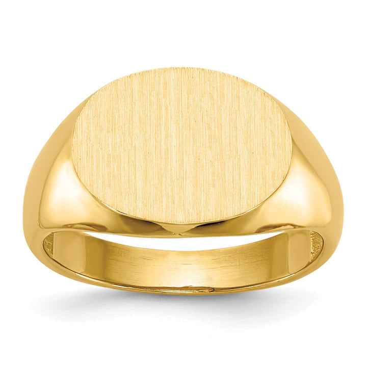 14k Yellow Gold Men's Open Back Signet Ring