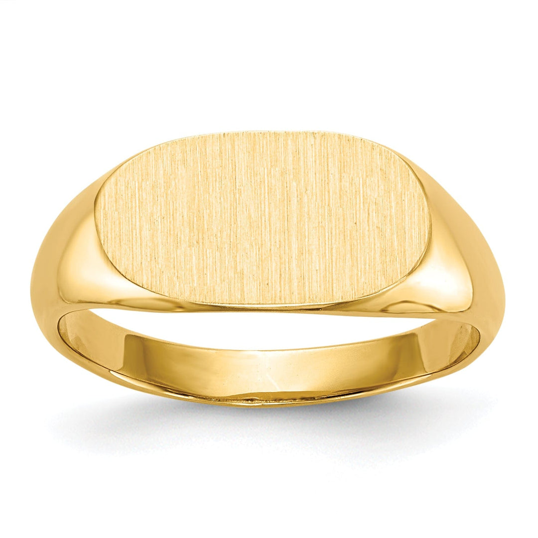 14k Yellow Gold Solid Back Signet Ring