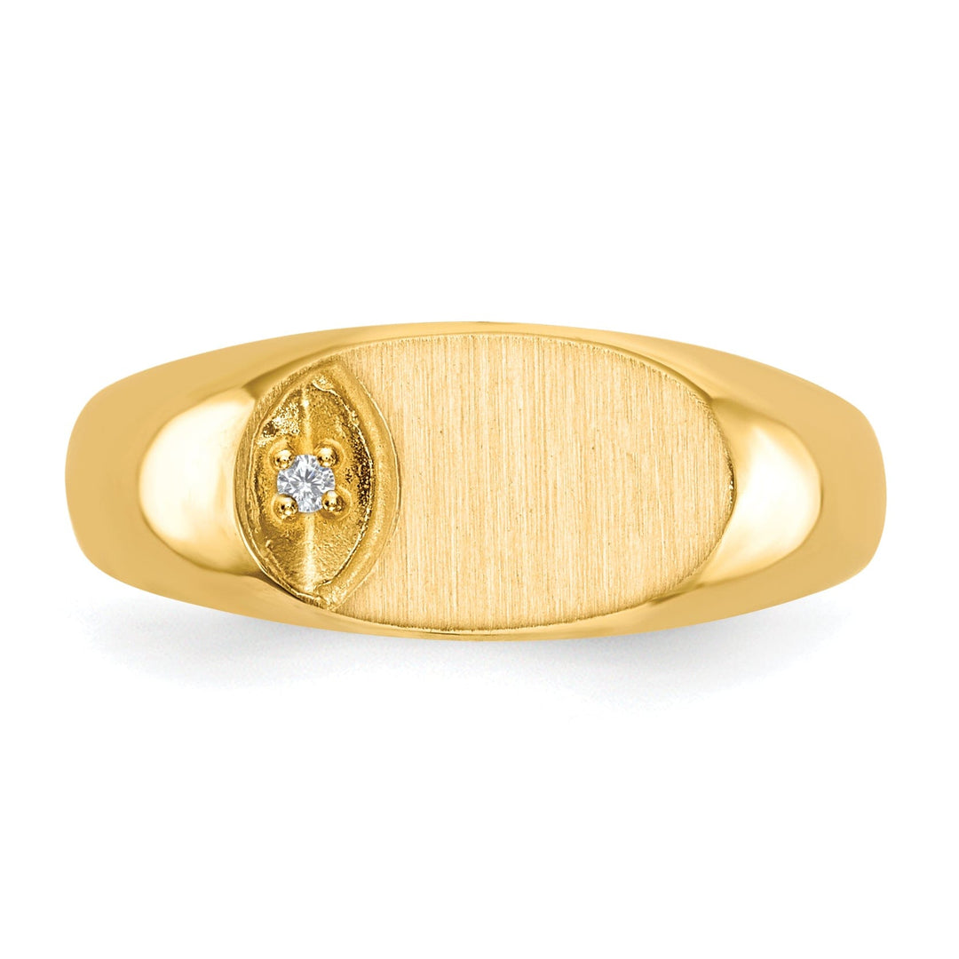 14k Yellow Gold Diamond Signet Ring