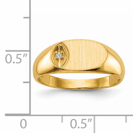 14k Yellow Gold Diamond Signet Ring