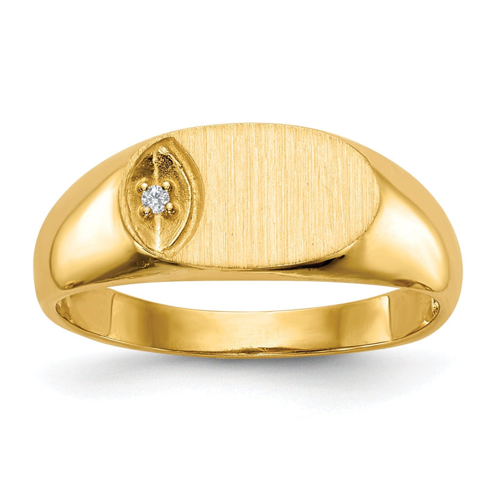 14k Yellow Gold Diamond Signet Ring