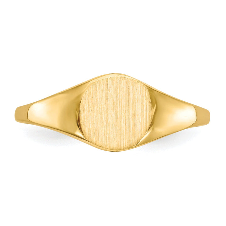 14k Yellow Gold Solid Back Signet Ring