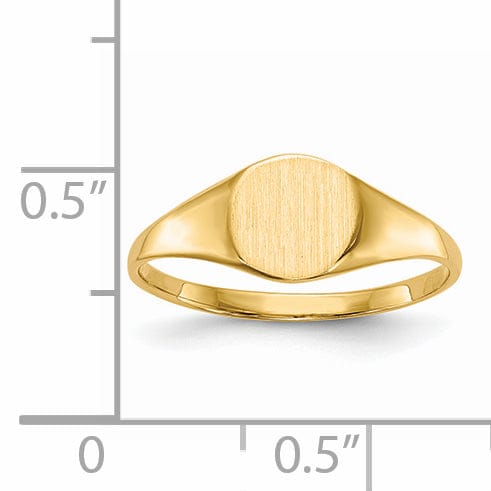 14k Yellow Gold Solid Back Signet Ring