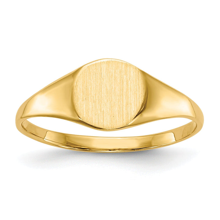 14k Yellow Gold Solid Back Signet Ring