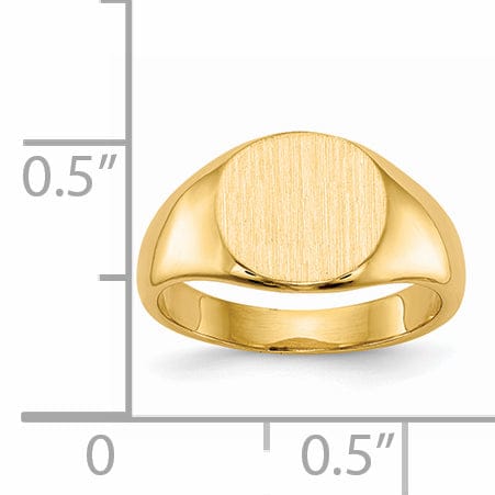 14k Yellow Gold Solid Back Signet Ring