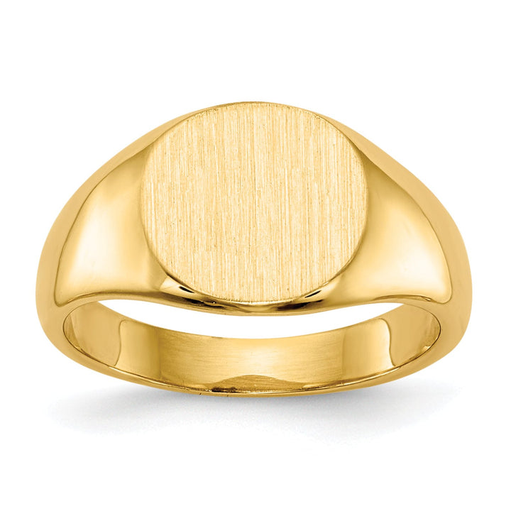 14k Yellow Gold Solid Back Signet Ring