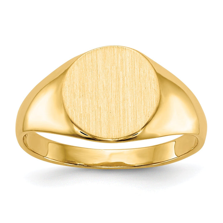 14k Yellow Gold Solid Back Signet Ring