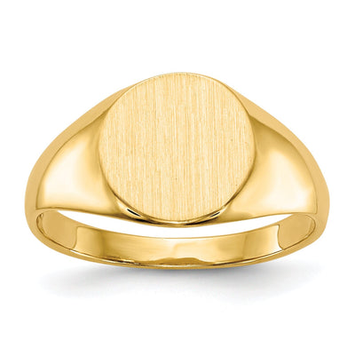 14k Yellow Gold Solid Back Signet Ring at $ 250.24 only from Jewelryshopping.com
