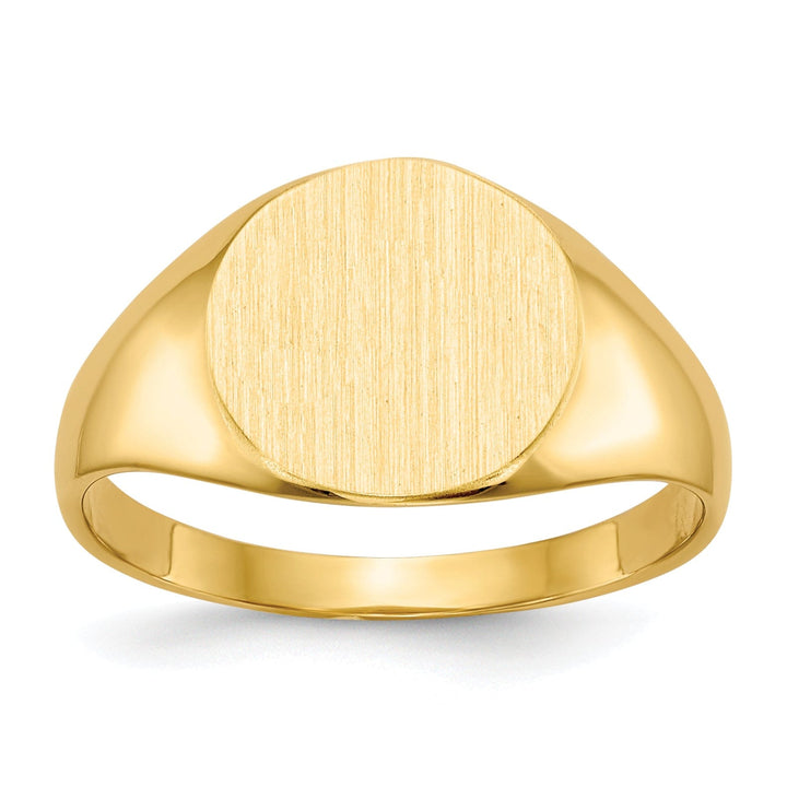 14k Yellow Gold Solid Back Signet Ring