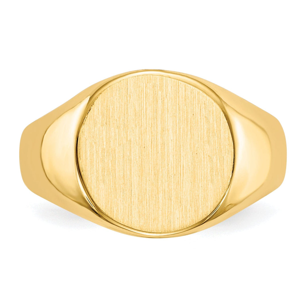 14k Yellow Gold Solid Back Signet Ring