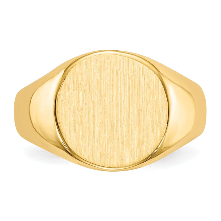 14k Yellow Gold Solid Back Signet Ring