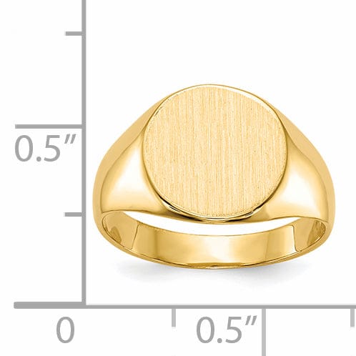14k Yellow Gold Solid Back Signet Ring